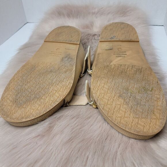 Stuart Weitzman Women’s Piper Metallic Slide Sandals Size 6 - Picture 7 of 7